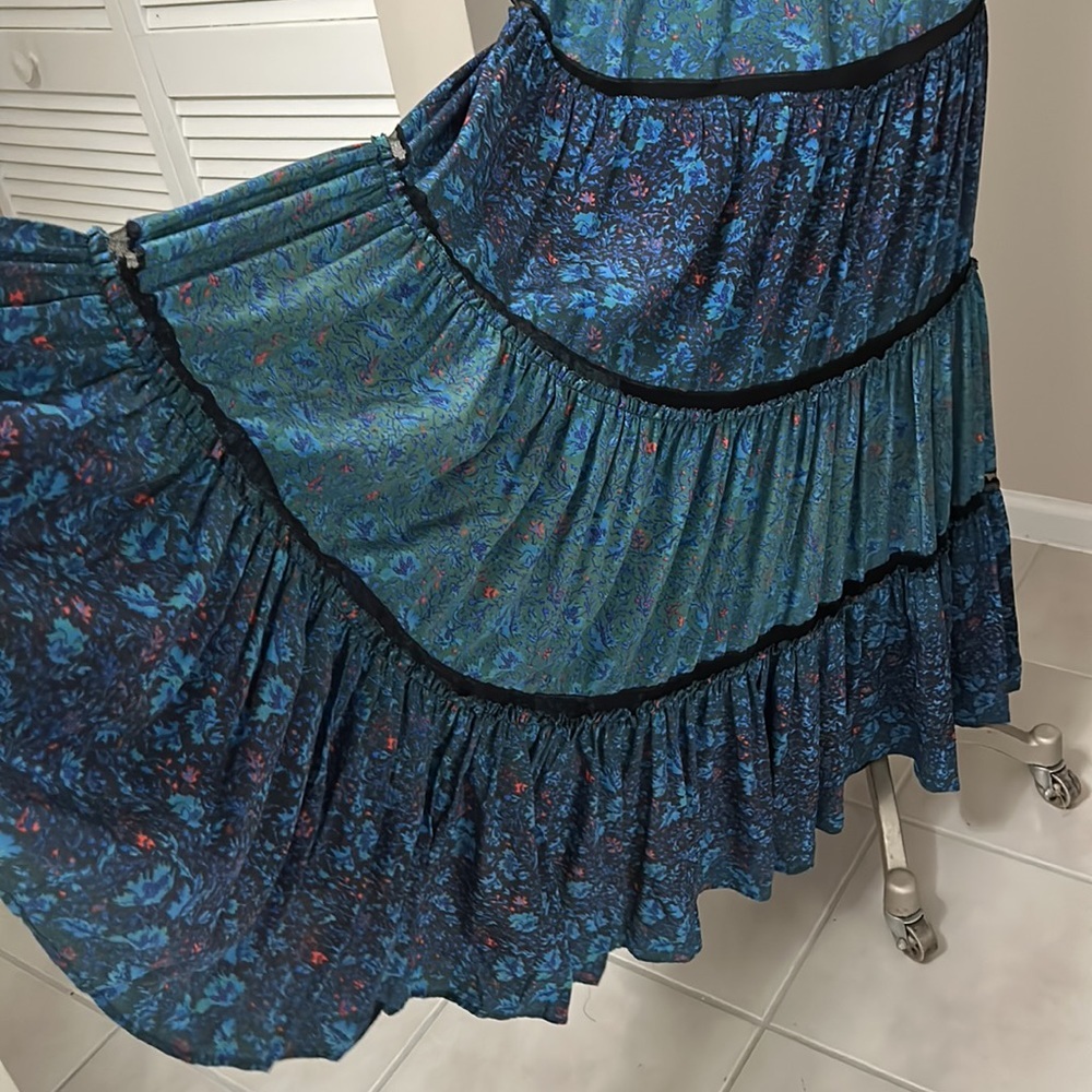 Voyage Silk Blue Maxi Skirt | Boho Luxe Resort Style | Zimmermann LoveShackFancy - Picture 6 of 13